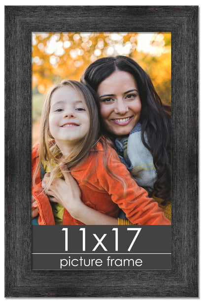 Distressed/Aged Black Wood Picture Frame