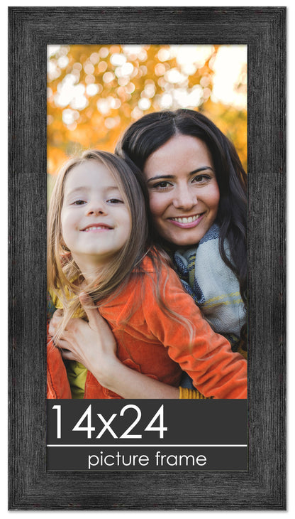 Distressed/Aged Black Wood Picture Frame