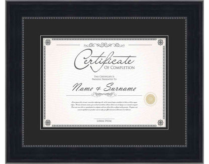 Black Frame for Certificates & Diplomas