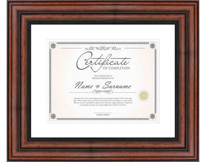Walnut Frame for Certificates & Diplomas