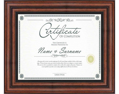 Walnut Frame for Certificates & Diplomas