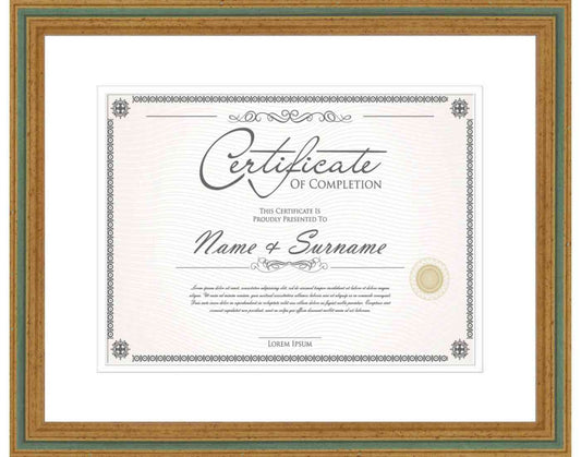 Gold Frame for Certificates & Diplomas