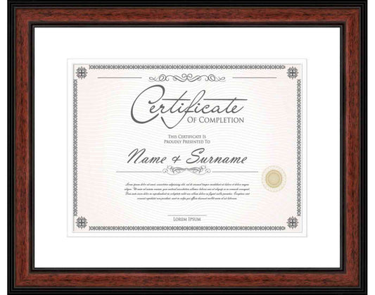 Mahogany Frame for Certificates & Diplomas