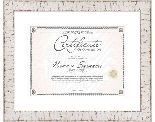 White Frame for Certificates & Diplomas