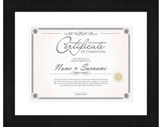 Black Frame for Certificates & Diplomas