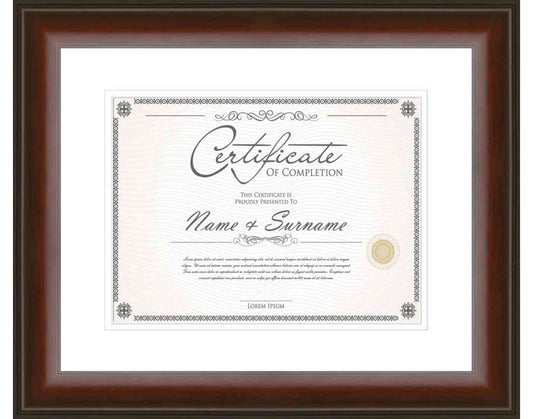 Mahogany Frame for Certificates & Diplomas