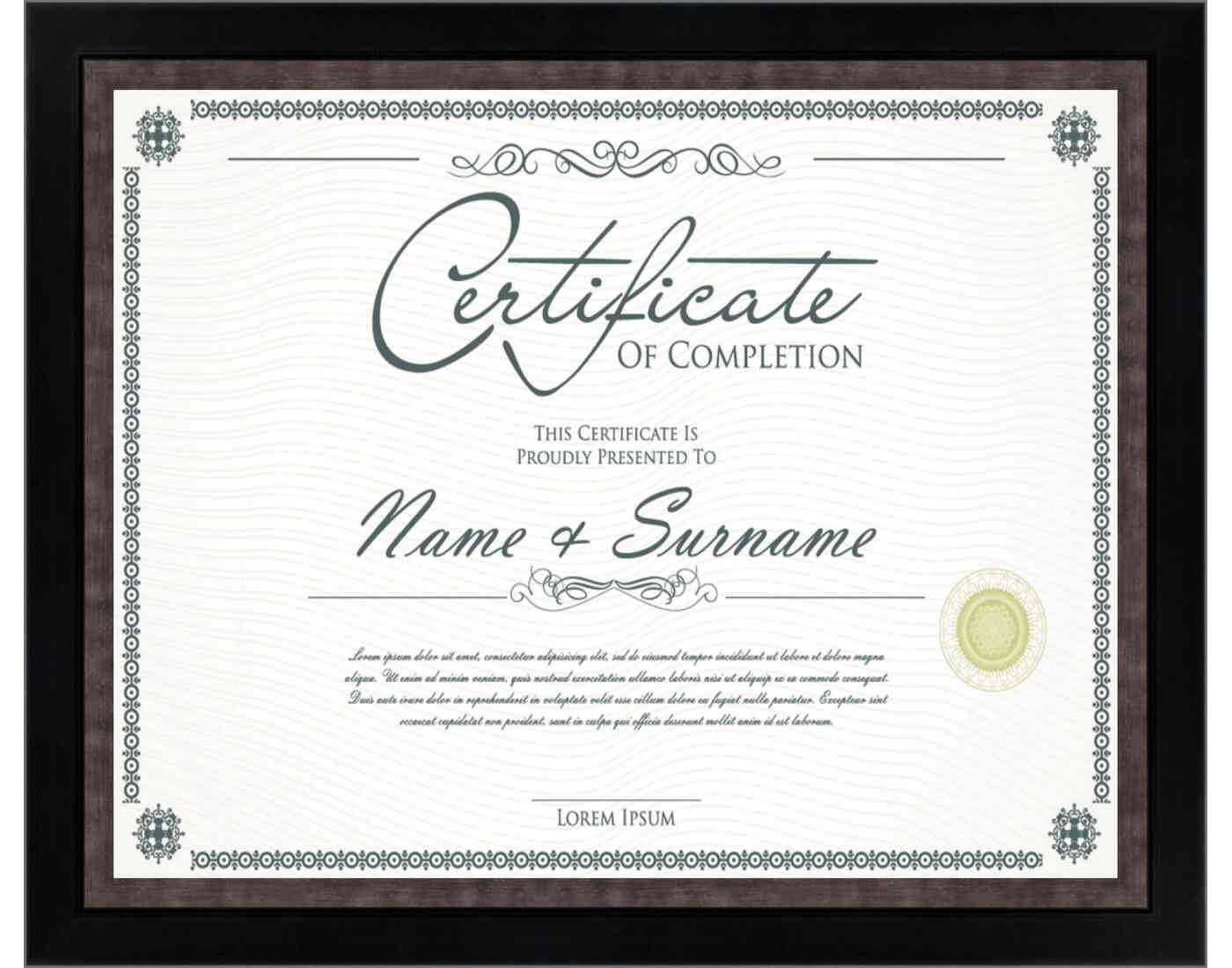 Pewter Frame for Certificates & Diplomas