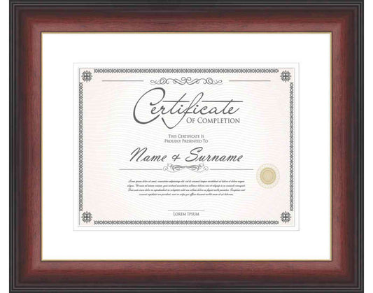 Mahogany Frame for Certificates & Diplomas