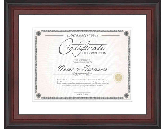 Mahogany Frame for Certificates & Diplomas