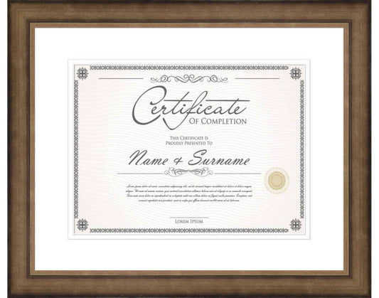Pewter Frame for Certificates & Diplomas