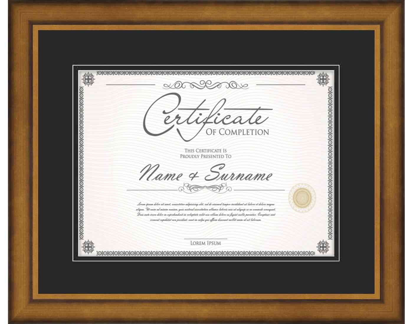 Antique Gold Frame for Certificates & Diplomas