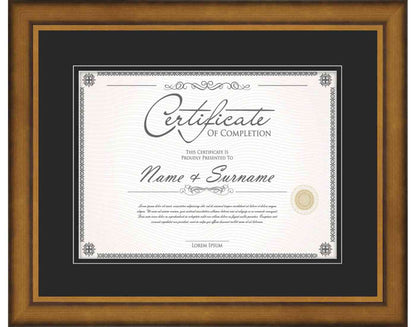 Antique Gold Frame for Certificates & Diplomas