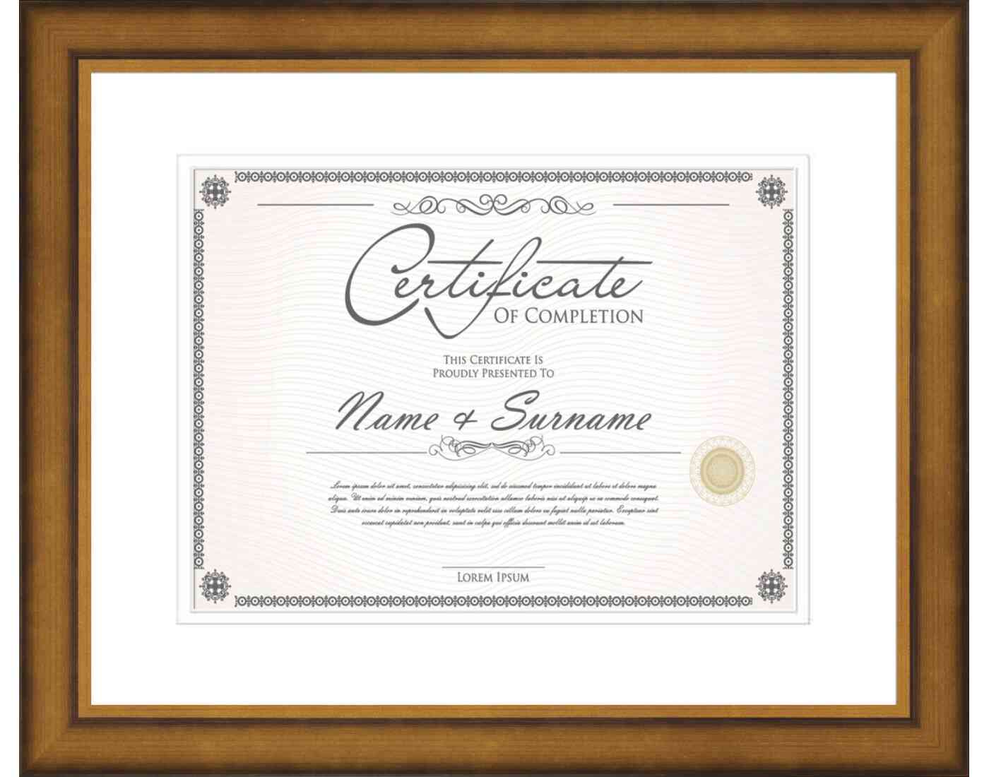 Antique Gold Frame for Certificates & Diplomas