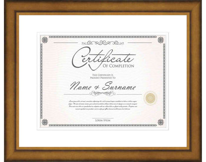 Antique Gold Frame for Certificates & Diplomas