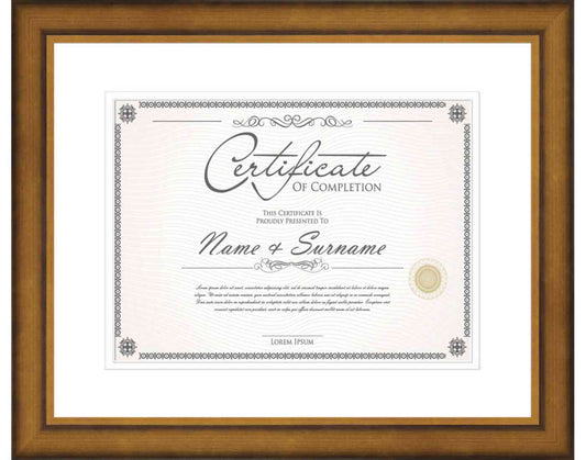 Antique Gold Frame for Certificates & Diplomas