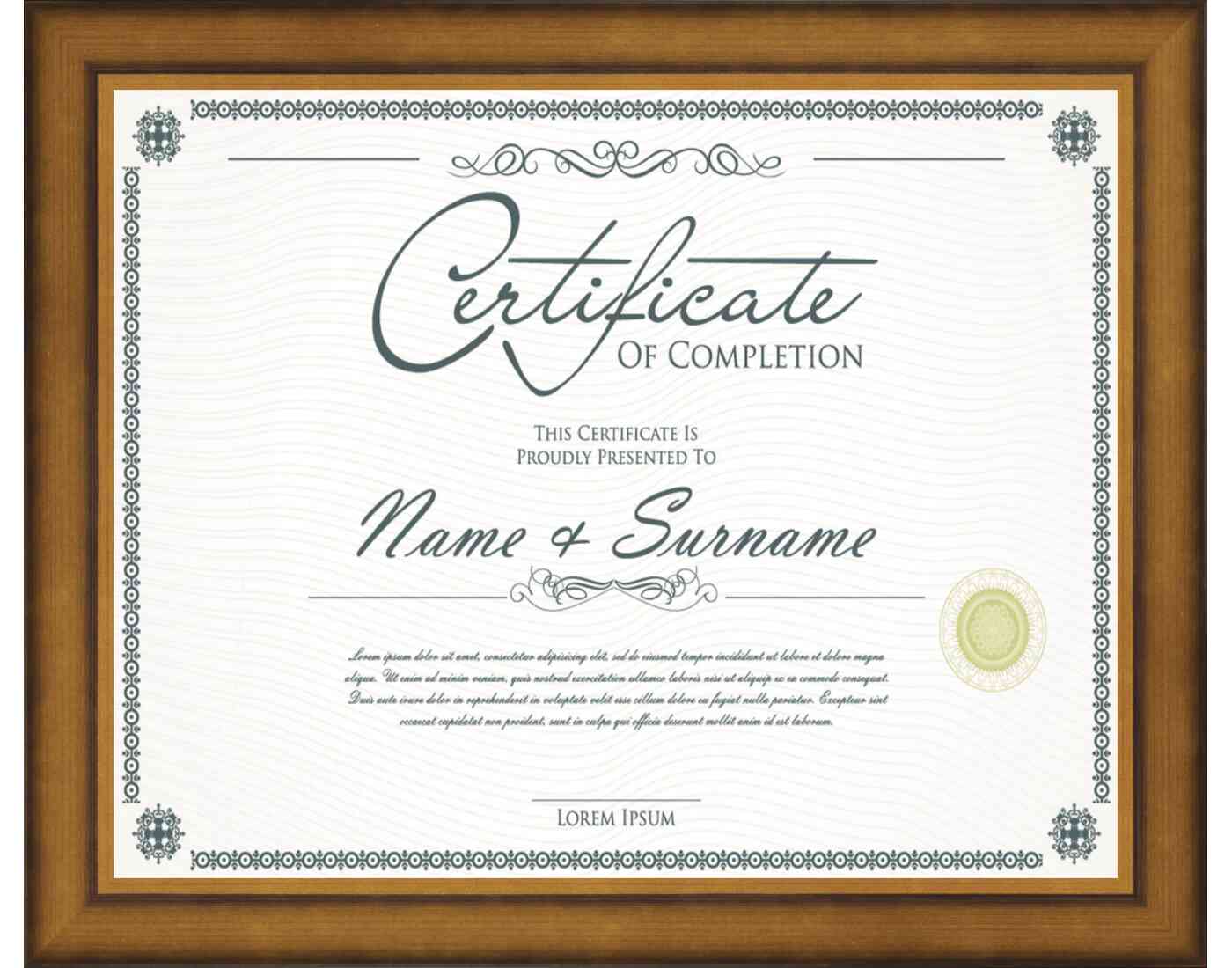 Antique Gold Frame for Certificates & Diplomas