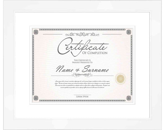 White Frame for Certificates & Diplomas