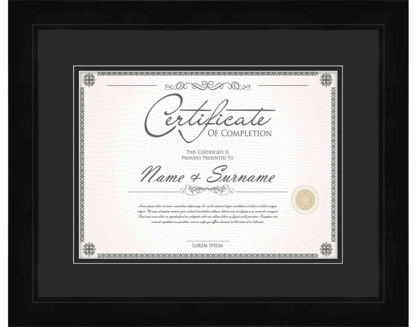 Black Frame for Certificates & Diplomas