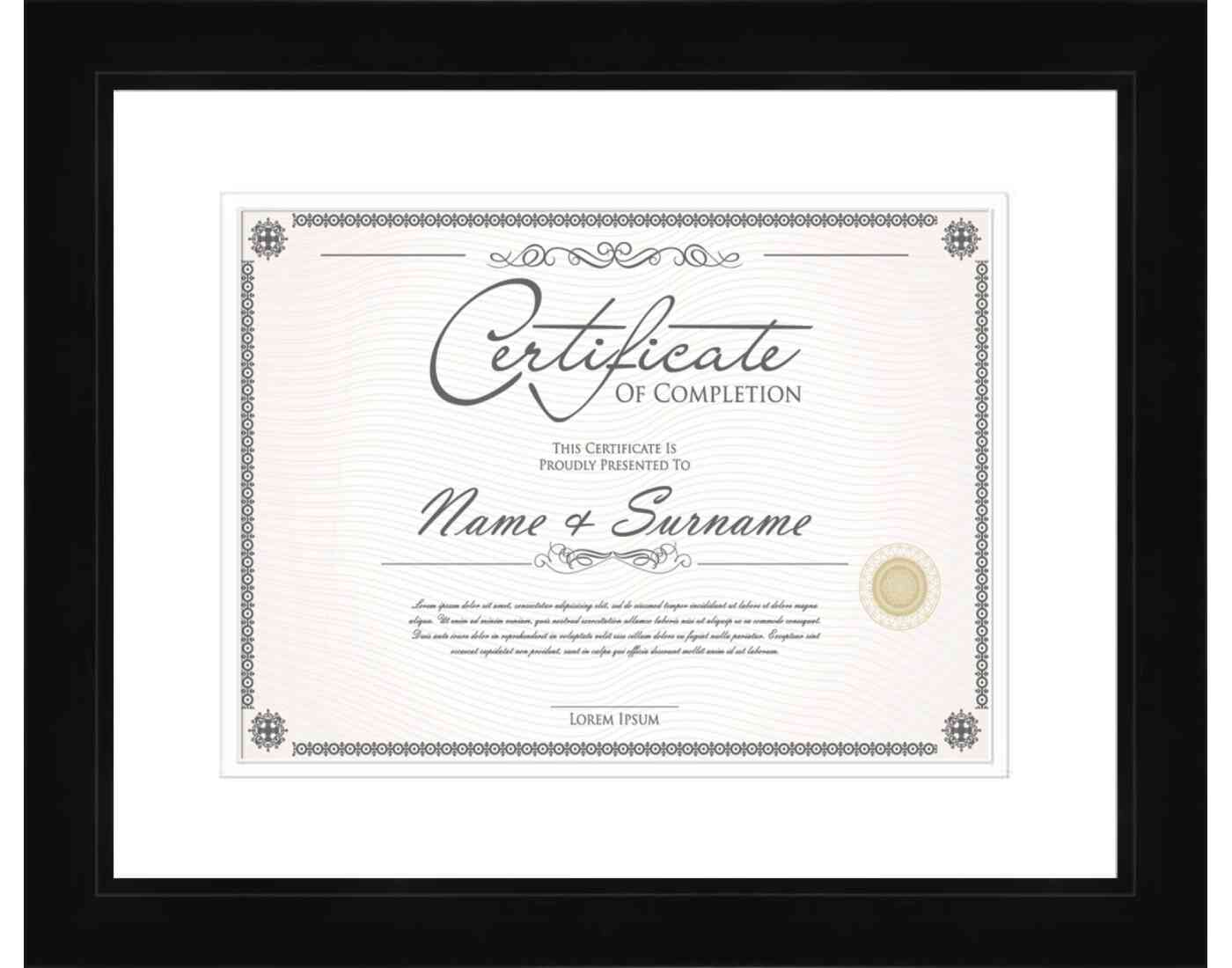 Black Frame for Certificates & Diplomas