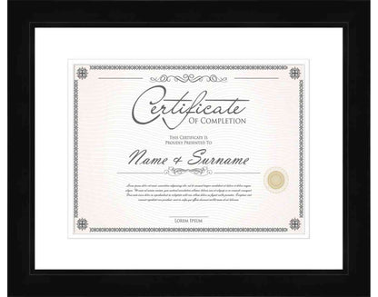 Black Frame for Certificates & Diplomas