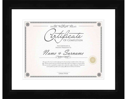 Black Frame for Certificates & Diplomas