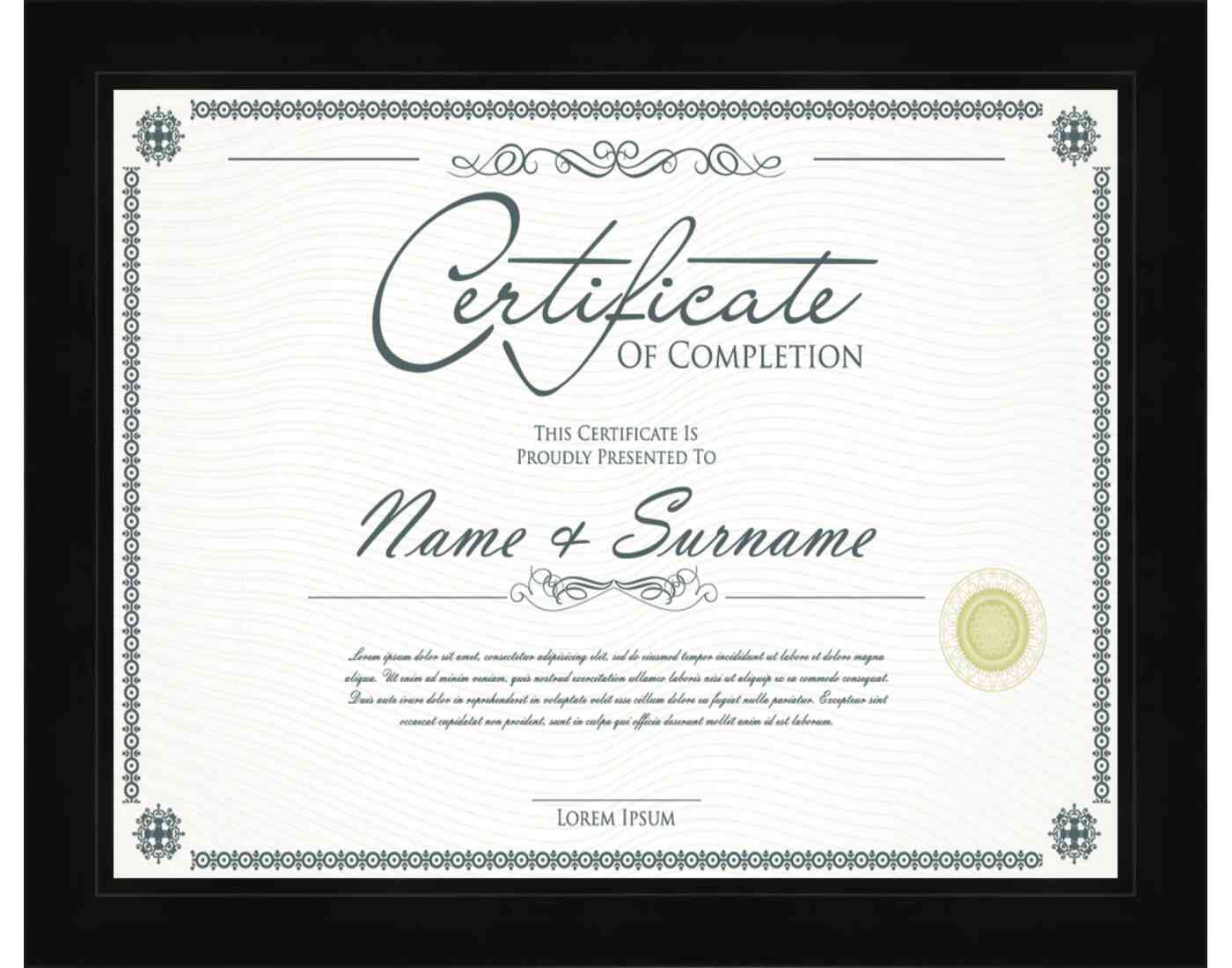 Black Frame for Certificates & Diplomas