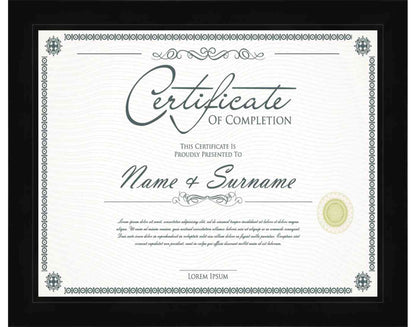 Black Frame for Certificates & Diplomas