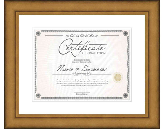 Antique Gold Frame for Certificates & Diplomas