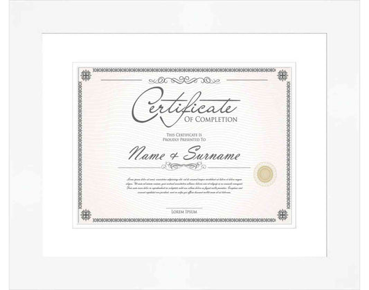 White Frame for Certificates & Diplomas