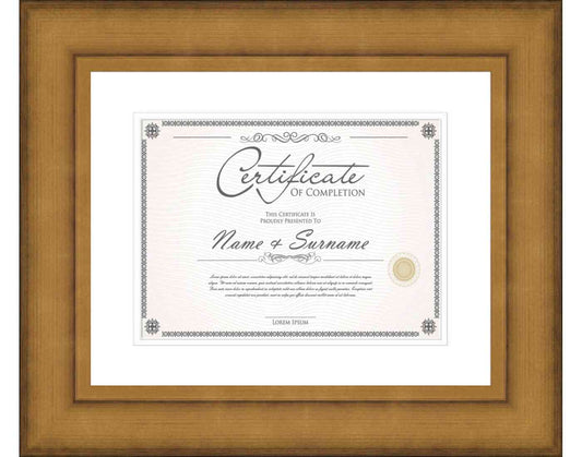 Antique Gold Frame for Certificates & Diplomas