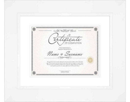 White Frame for Certificates & Diplomas