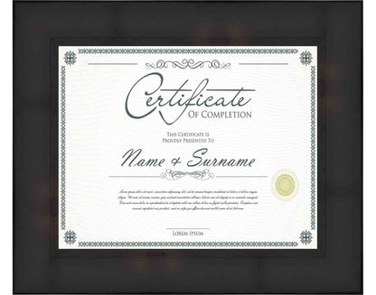 Black Frame for Certificates & Diplomas