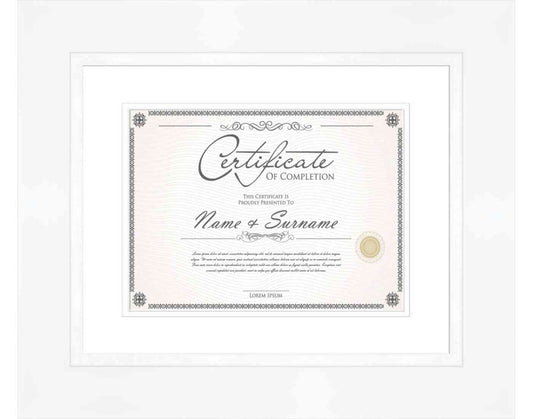 White Frame for Certificates & Diplomas