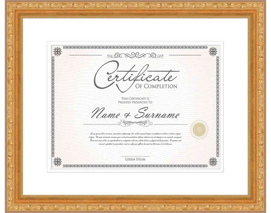 Gold Frame for Certificates & Diplomas