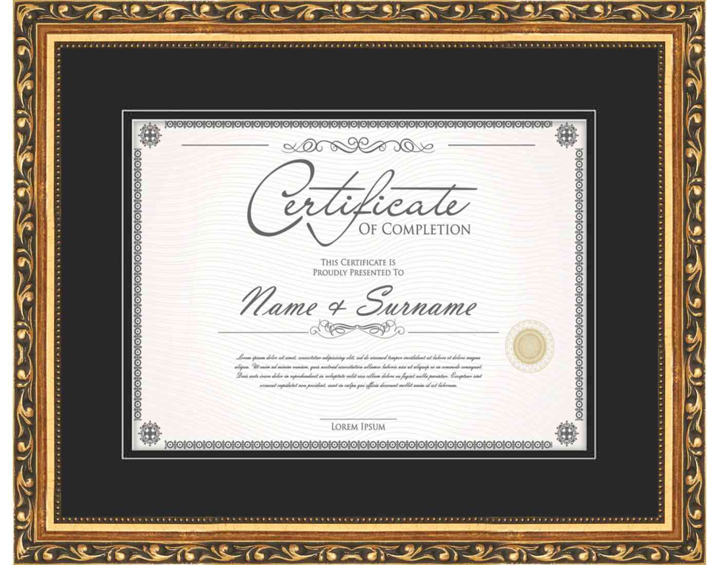 Gold Frame for Certificates & Diplomas