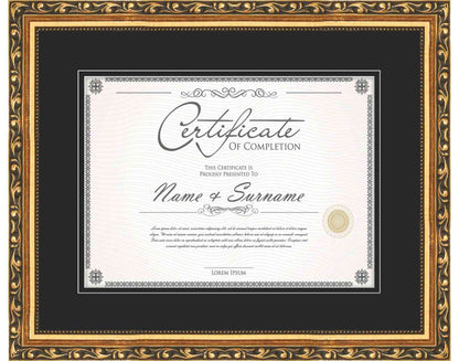 Gold Frame for Certificates & Diplomas