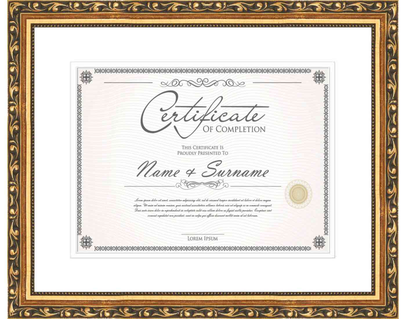 Gold Frame for Certificates & Diplomas