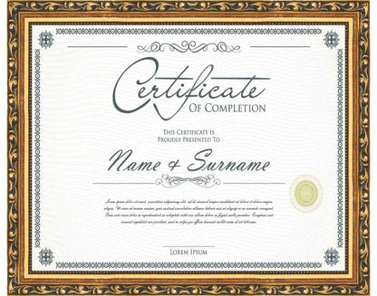 Gold Frame for Certificates & Diplomas