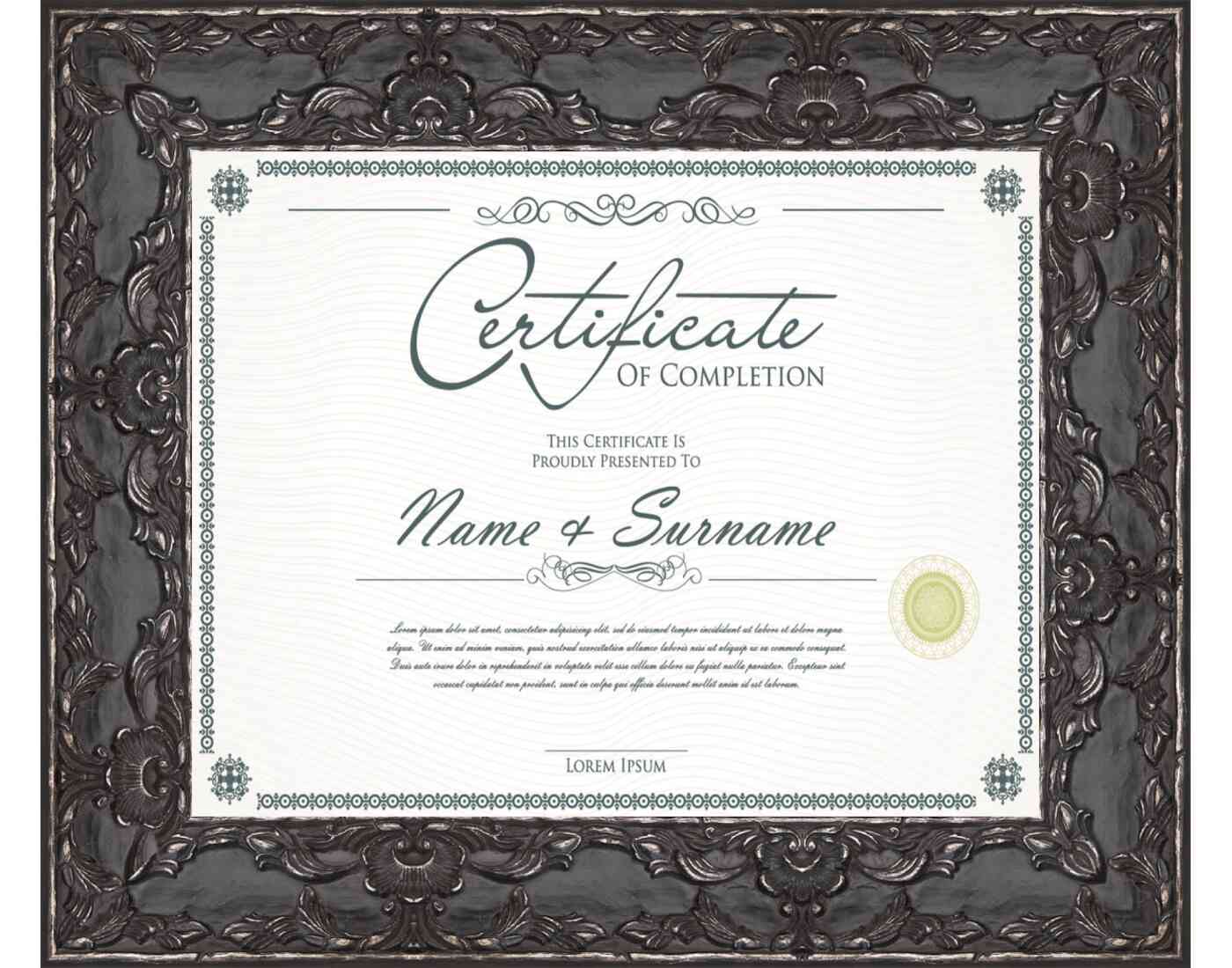Pewter Frame for Certificates & Diplomas