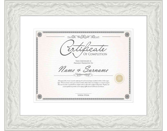 White Frame for Certificates & Diplomas
