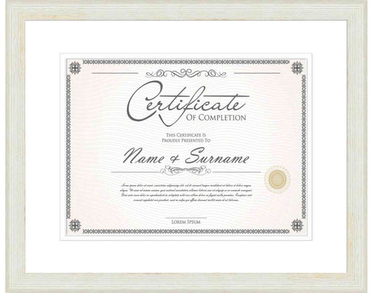White Frame for Certificates & Diplomas