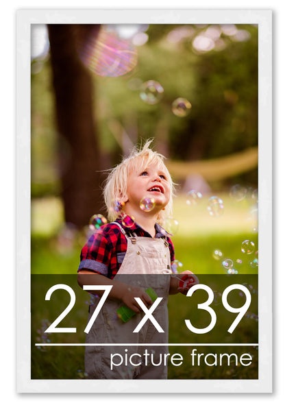 Contemporary White Wood Picture Frame