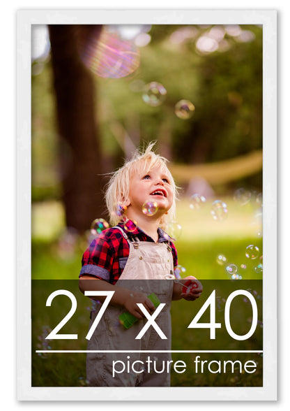 Contemporary White Wood Picture Frame