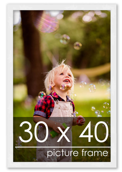 Contemporary White Wood Picture Frame