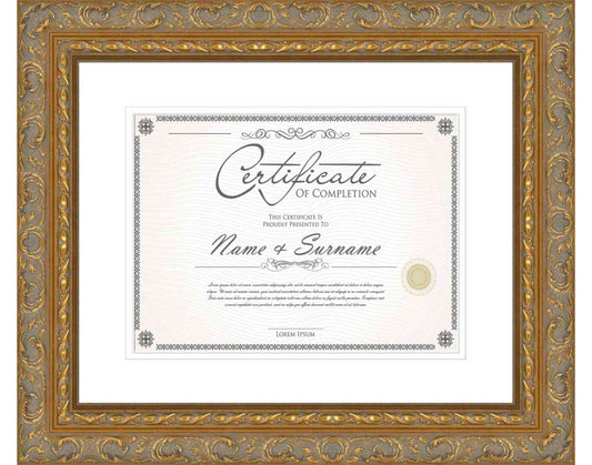 Antique Gold Frame for Certificates & Diplomas