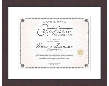 Walnut Frame for Certificates & Diplomas