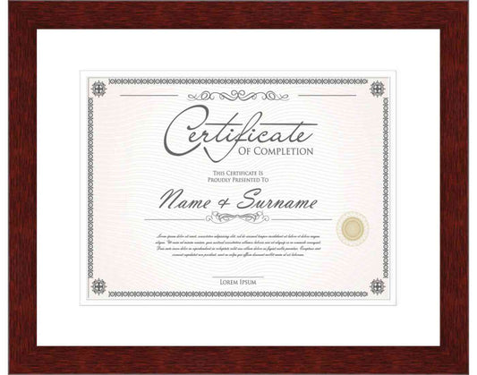 Mahogany Frame for Certificates & Diplomas