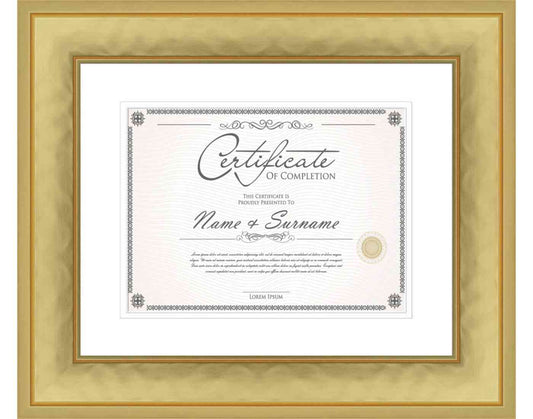 Gold Frame for Certificates & Diplomas