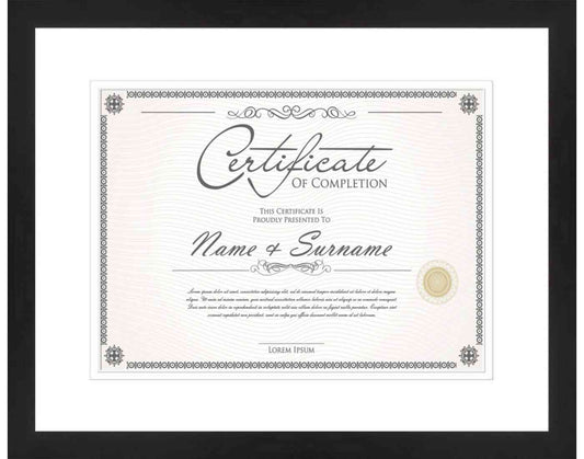 Black Frame for Certificates & Diplomas