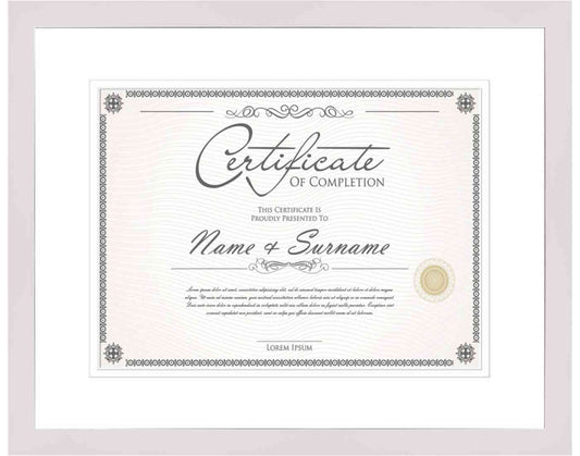 White Frame for Certificates & Diplomas